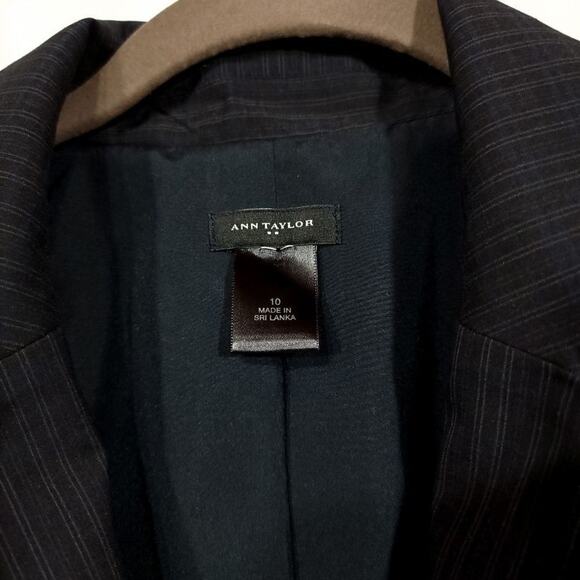 Ann Taylor Blazer Striped Collar One Button Women's Business Jacket Size 10 - Picture 5 of 6